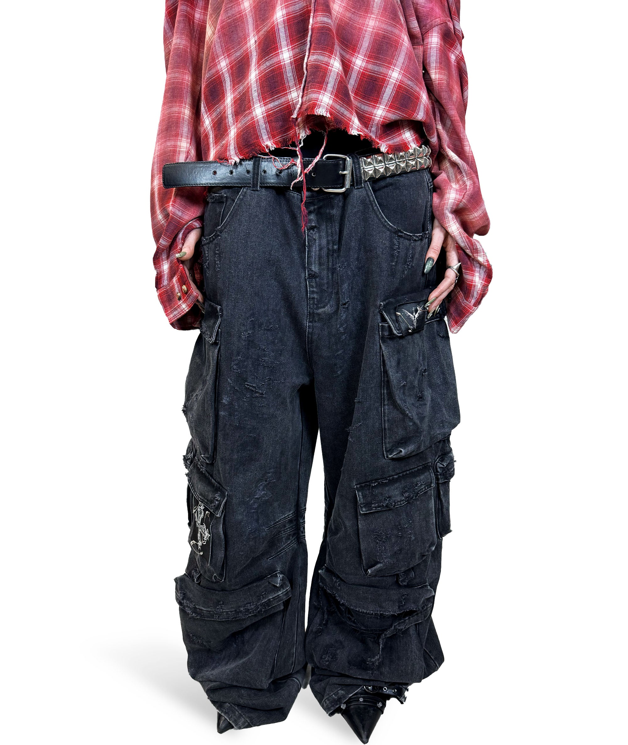 Distressed Cargo Biker Pants Ravemore