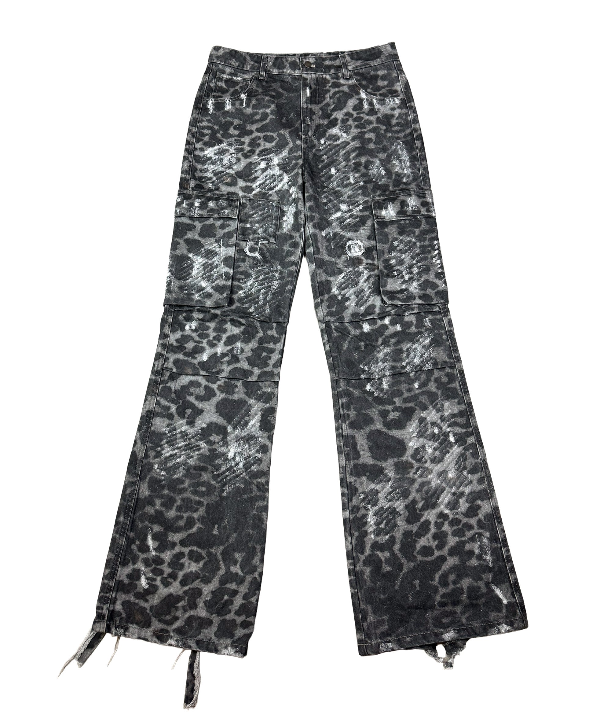 FLARED CHEETAH BIKER PANTS | UNISEX