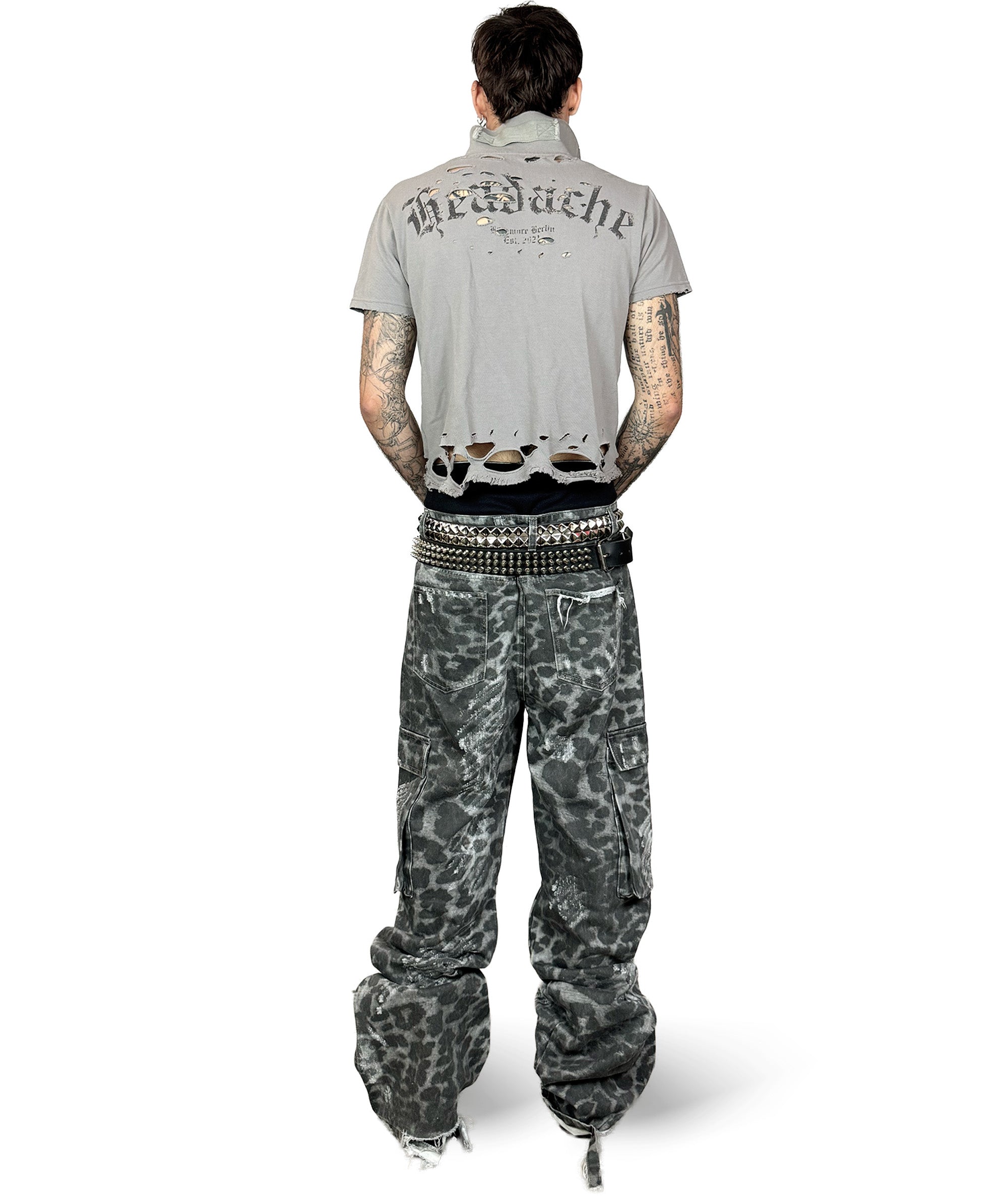 FLARED CHEETAH BIKER PANTS | UNISEX