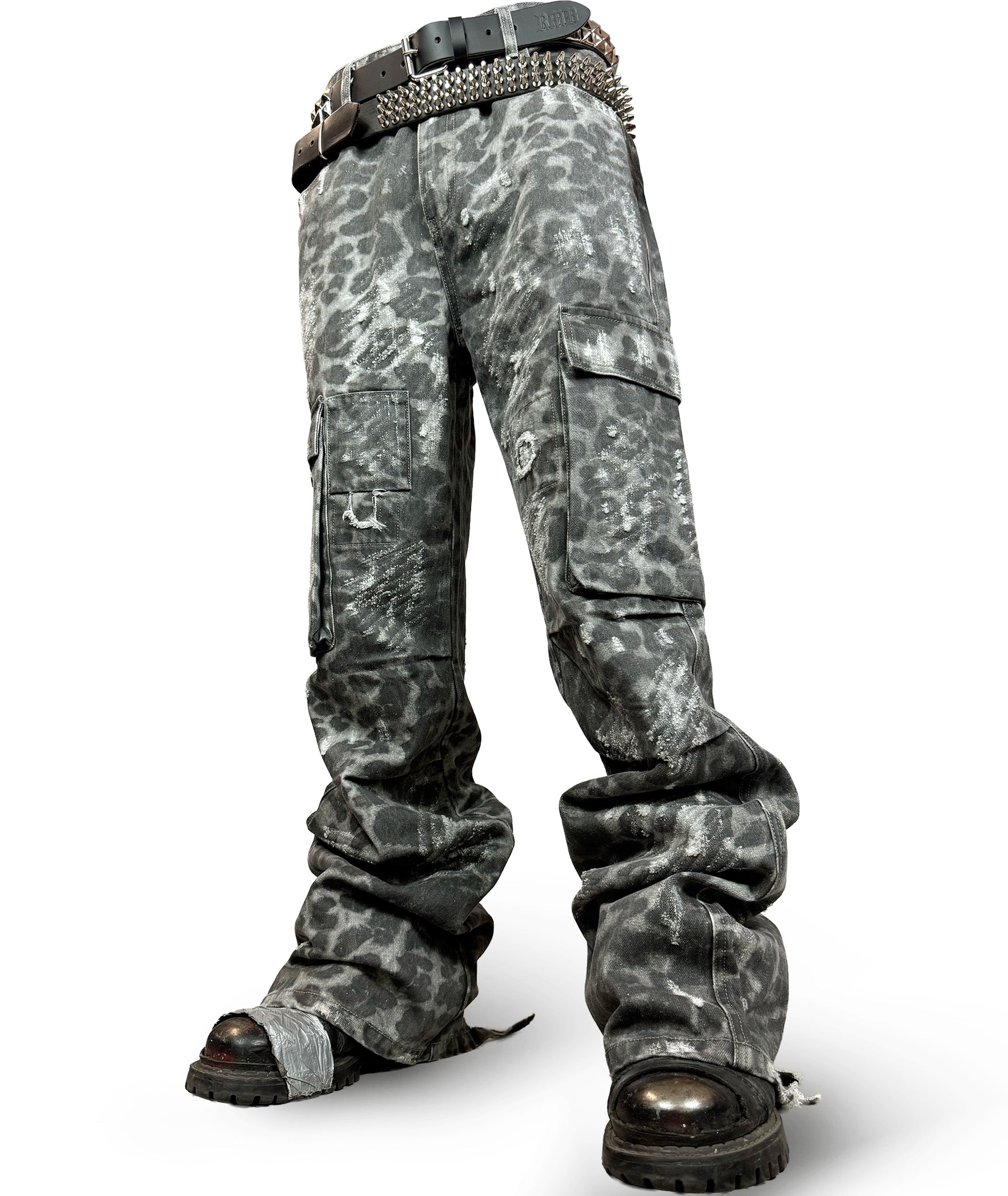 FLARED CHEETAH BIKER PANTS | UNISEX