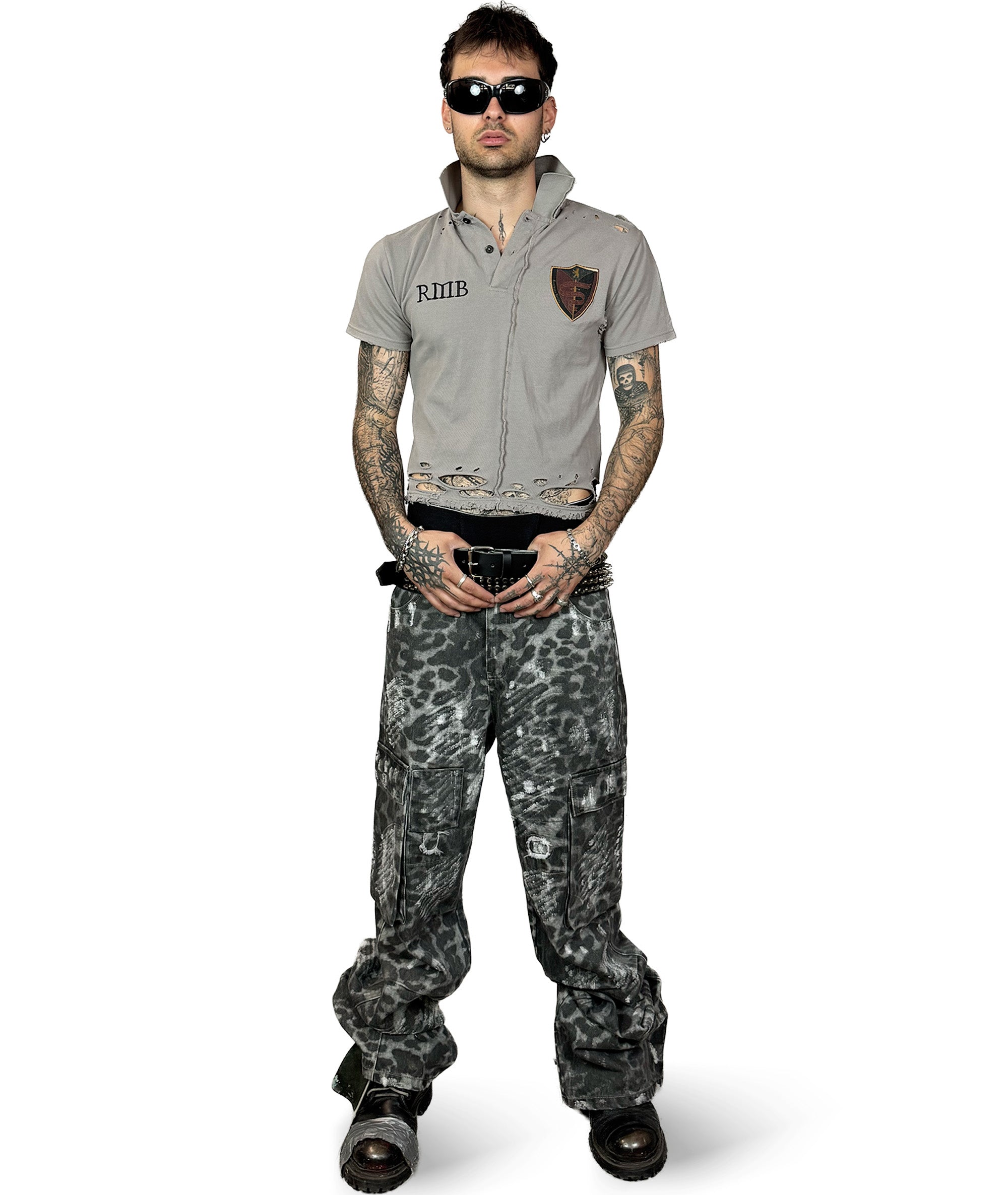 FLARED CHEETAH BIKER PANTS | UNISEX