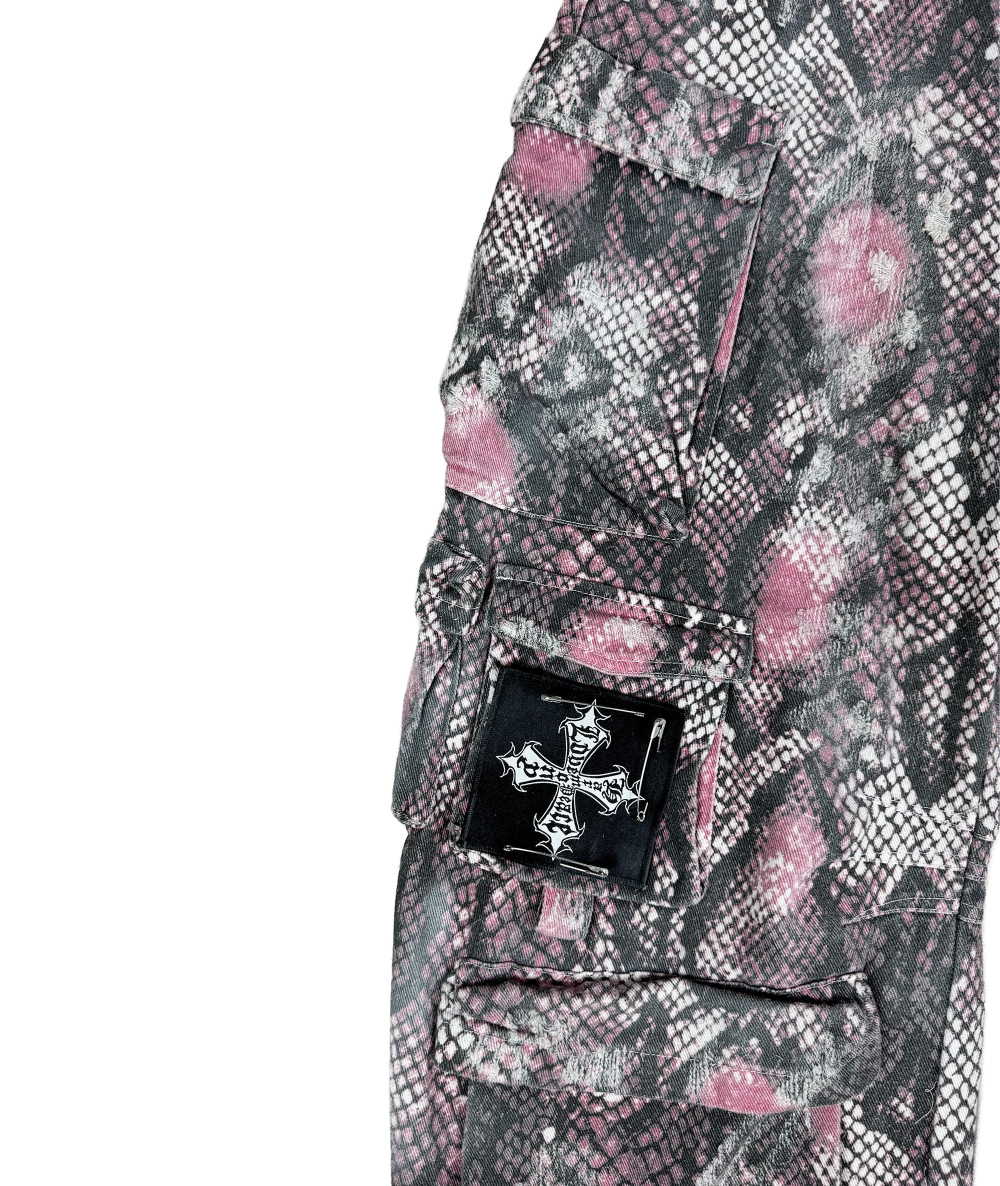 PINK PYTHON CARGO PANTS | UNISEX