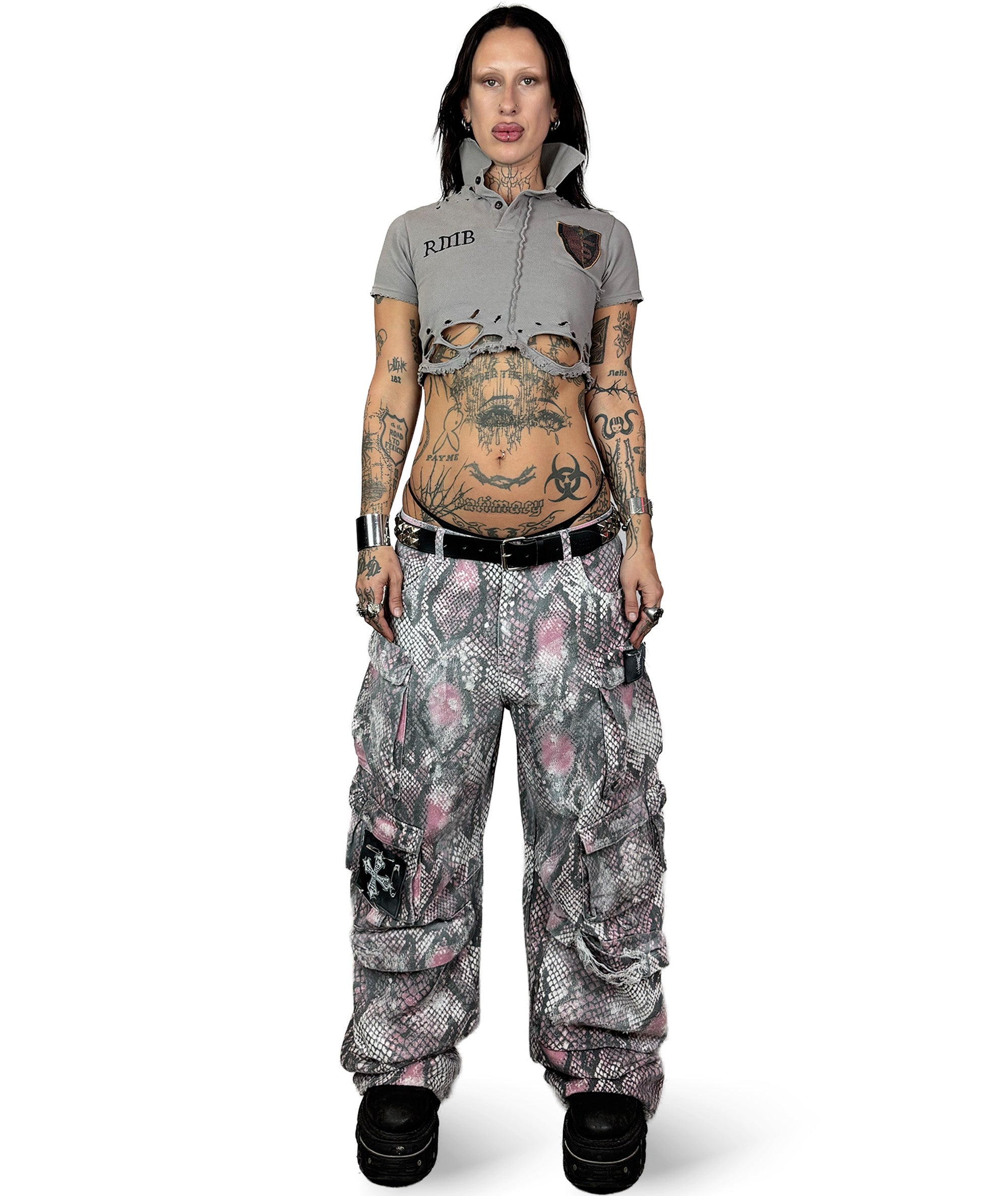 PINK PYTHON CARGO PANTS | UNISEX