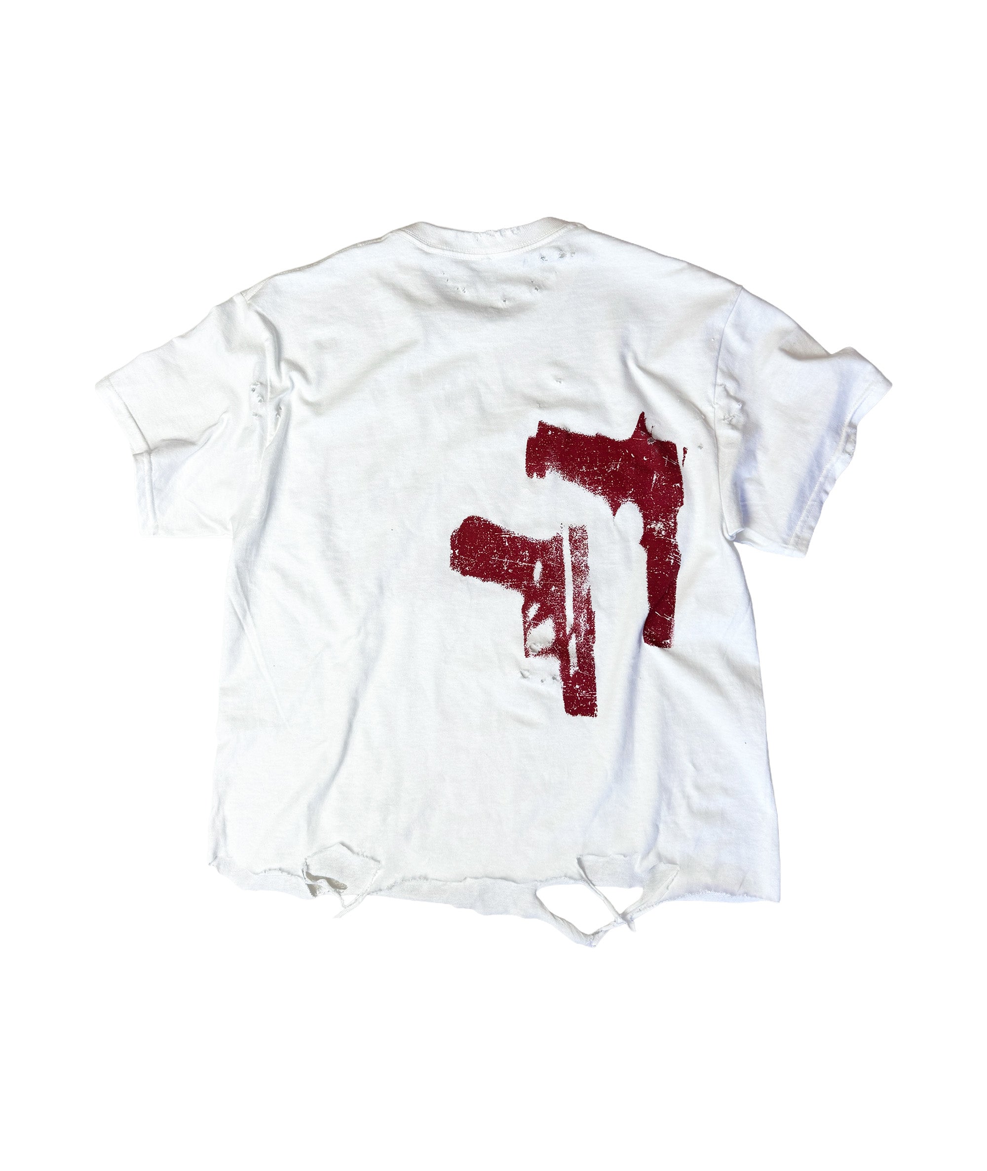 BARE KNUCKLE - DISTRESSED T-SHIRT | WHITE, UNISEX