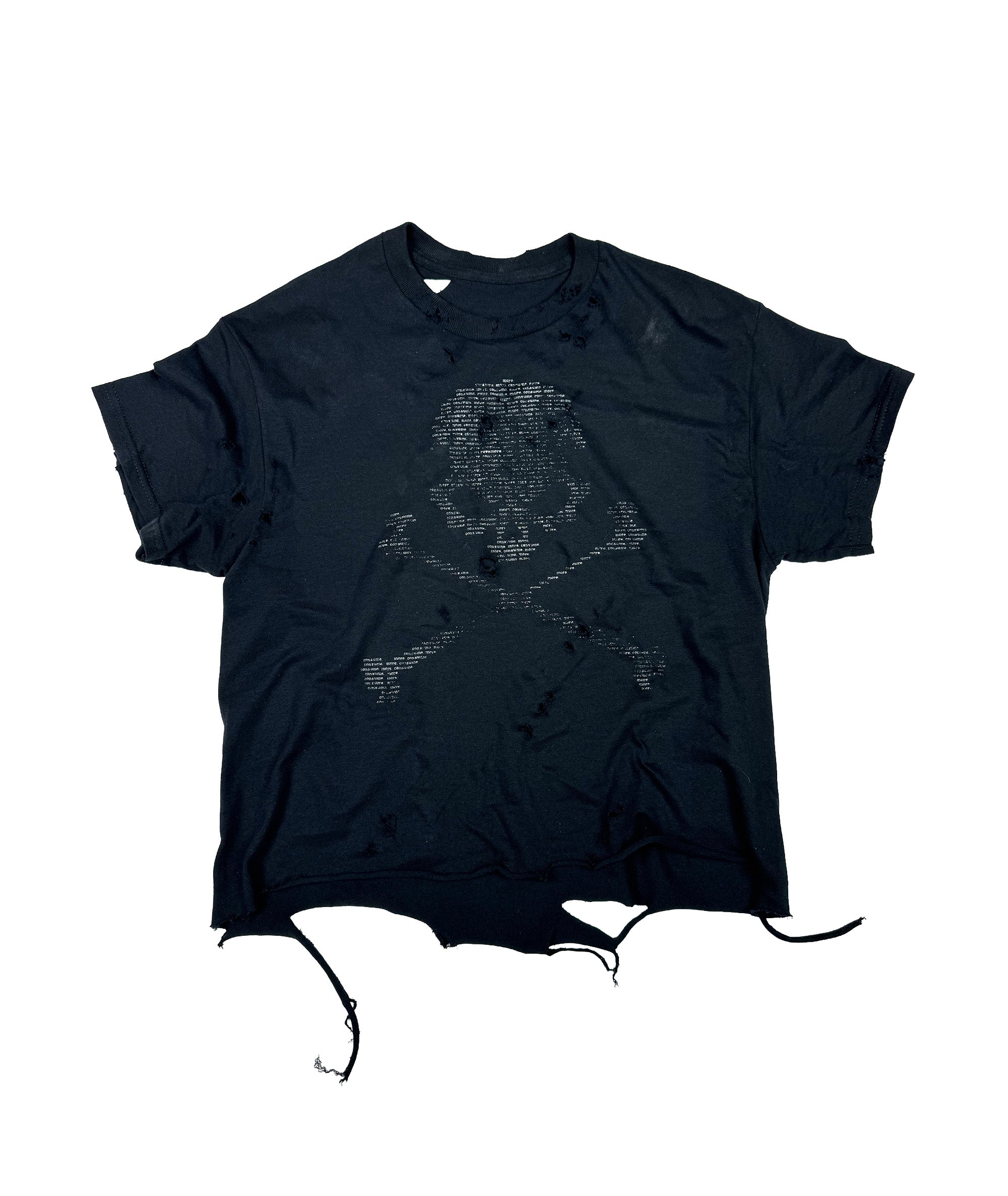 CONSUME MORE - DISTRESSED T-SHIRT | BLACK/WHITE UNISEX