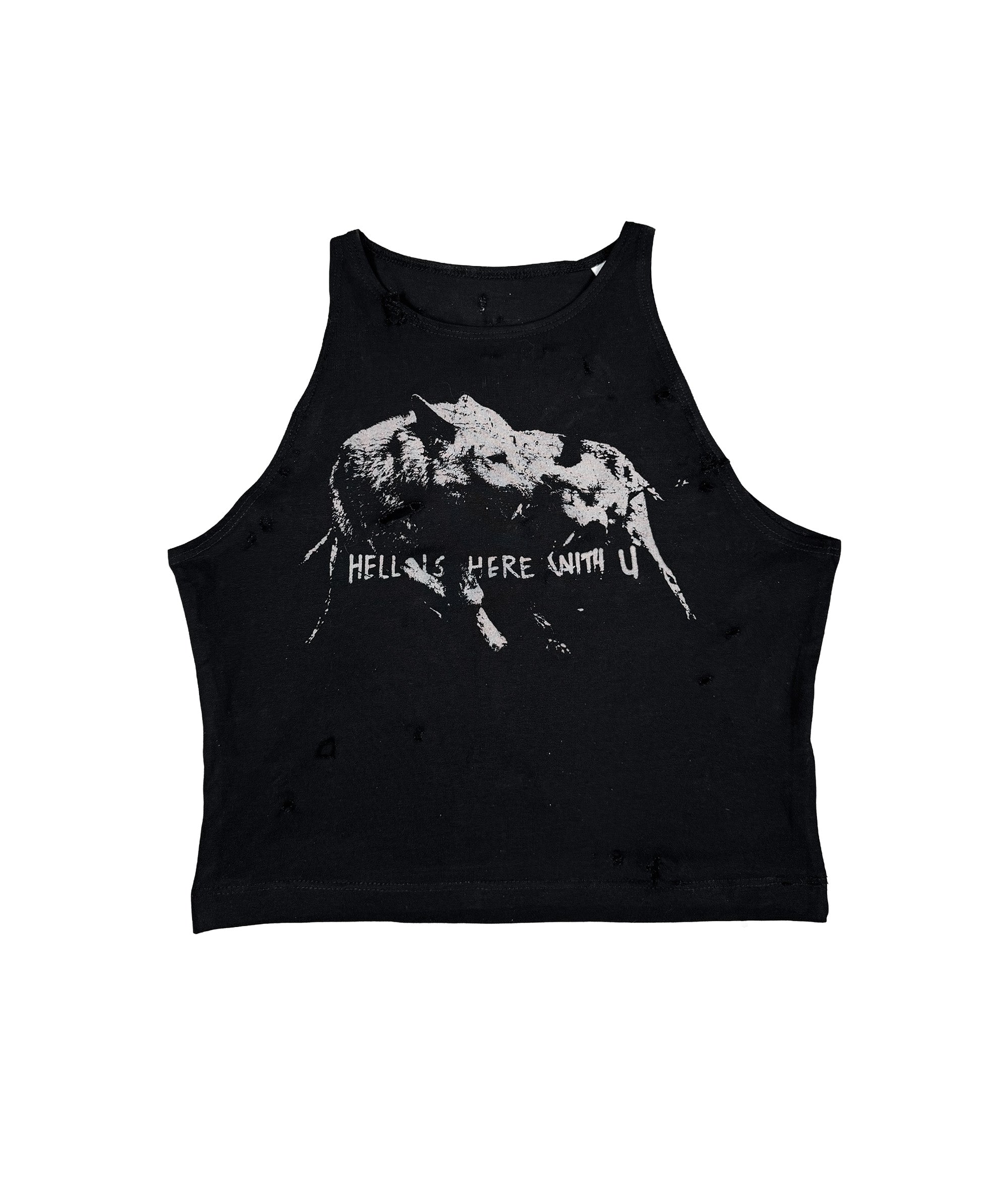 WOLFPACK - DISTRESSED CROP TOP | UNISEX