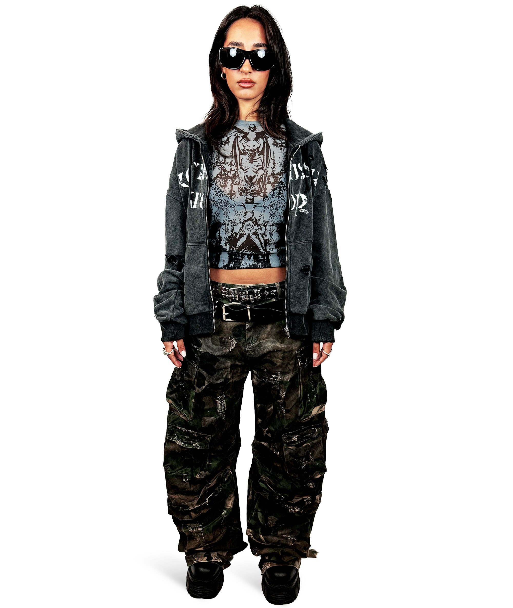 motor oil oversized camo pants r+