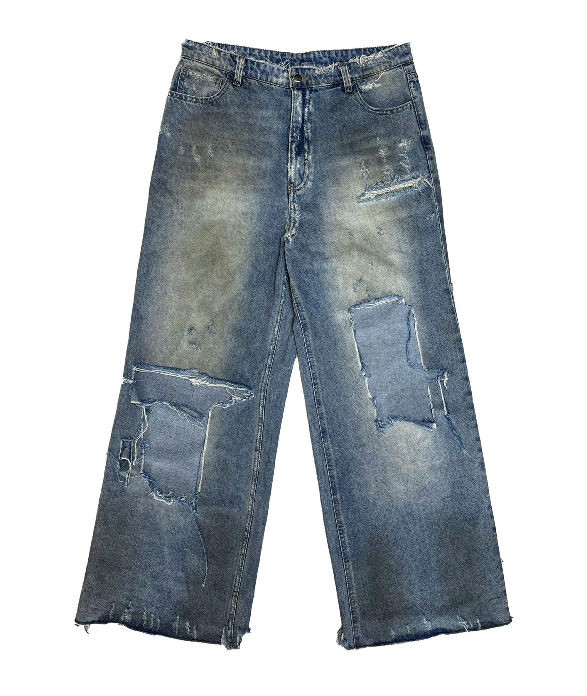 DESTROYED DENIM PANTS | UNISEX