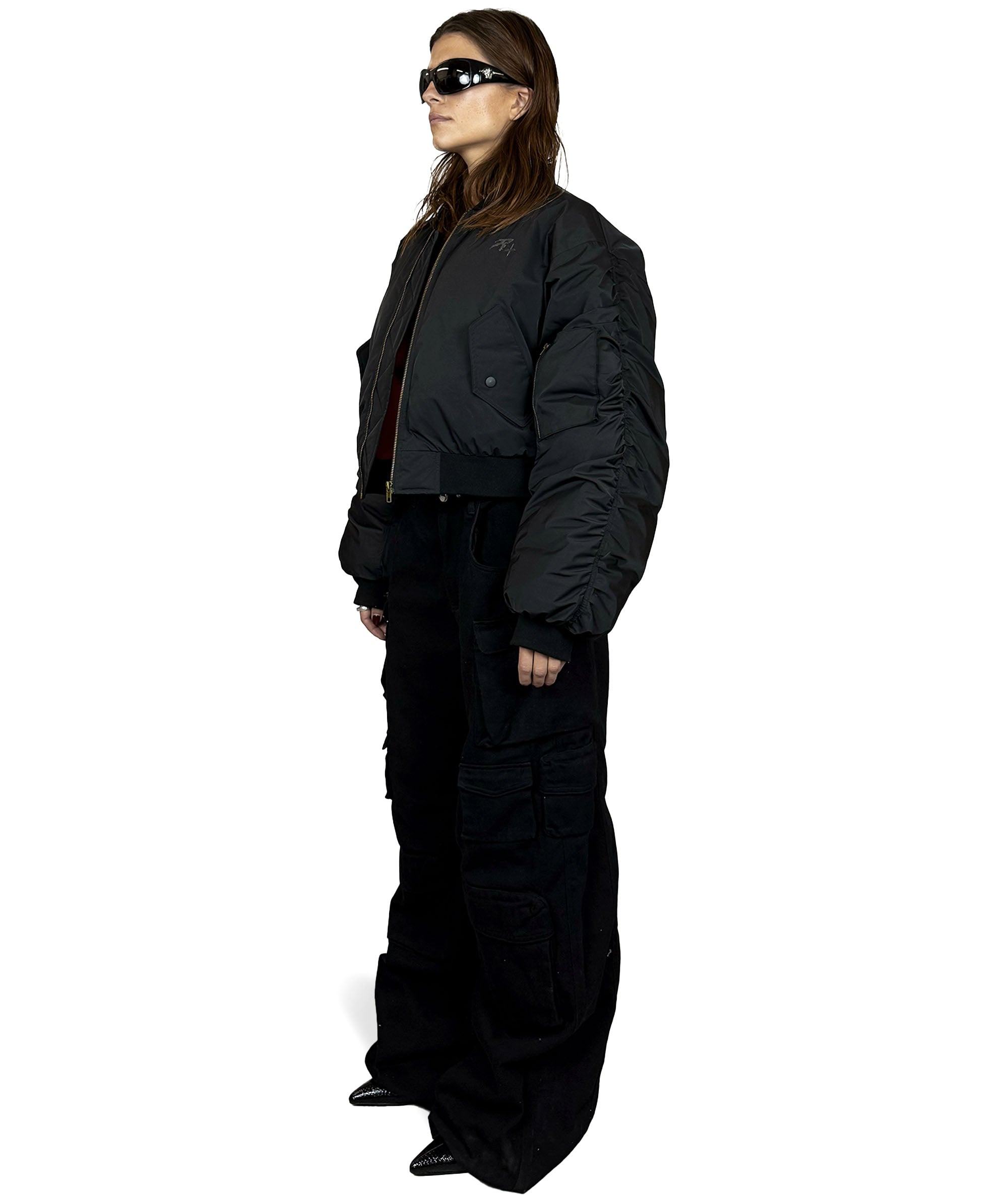 ravemore cropped bomber jacket