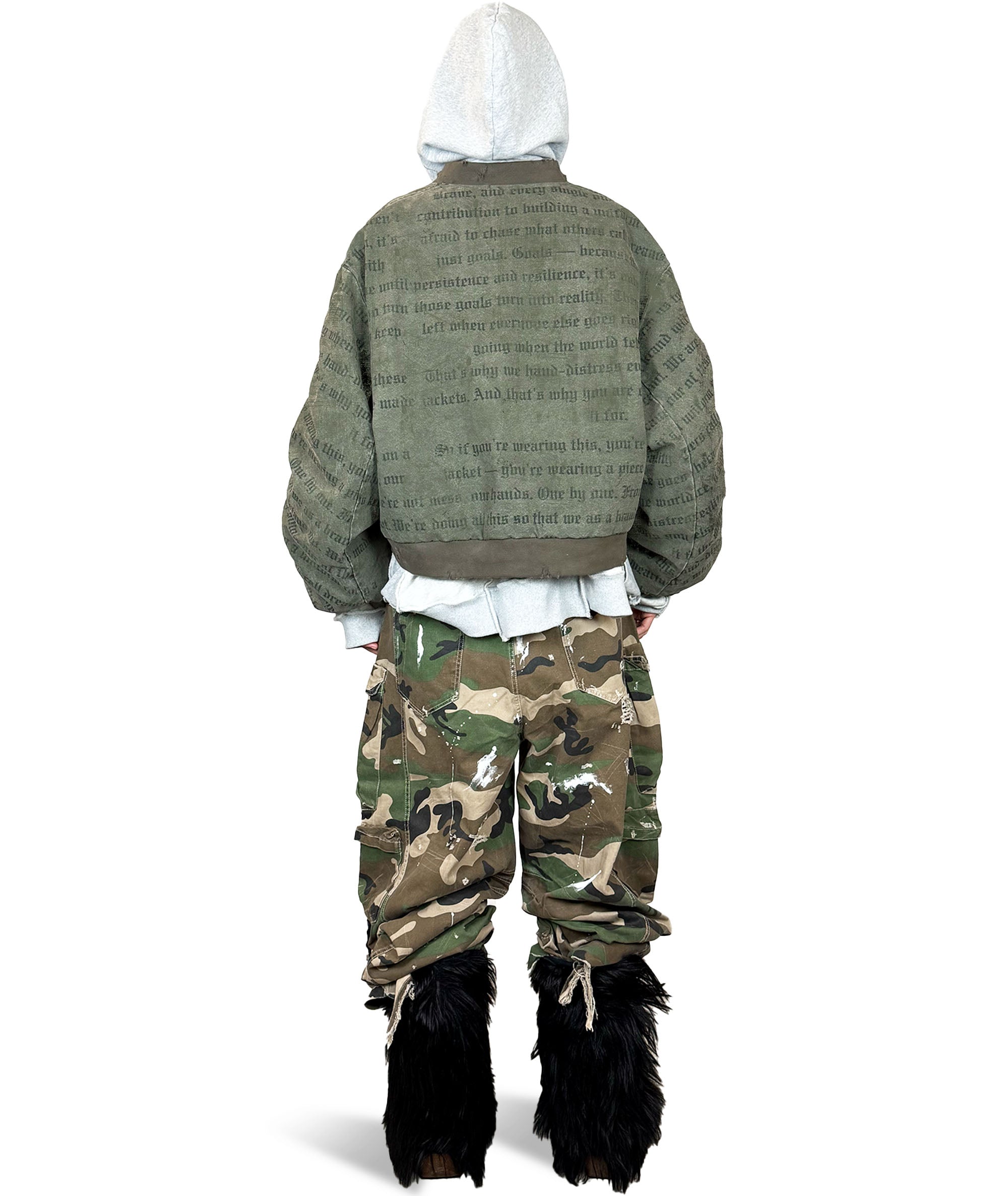 KHAKI WASHED, HEAVY BOMBER JACKET