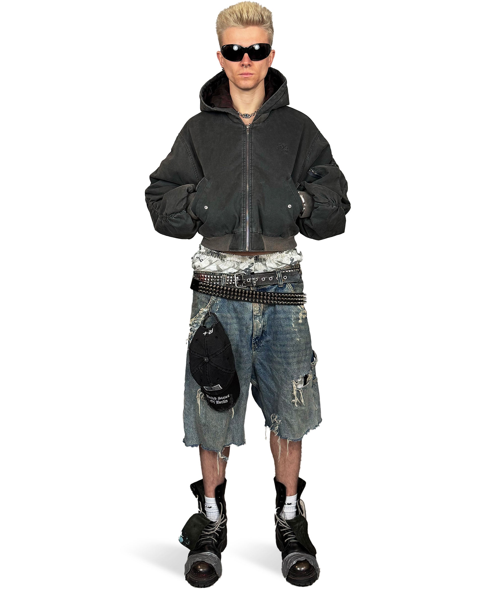 grey asphalt bomber jacket ravemore