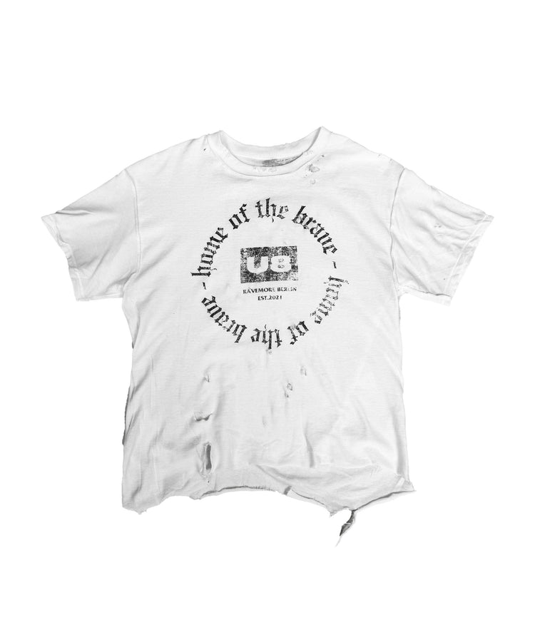 white distressed viperbite t-shirt ravemore