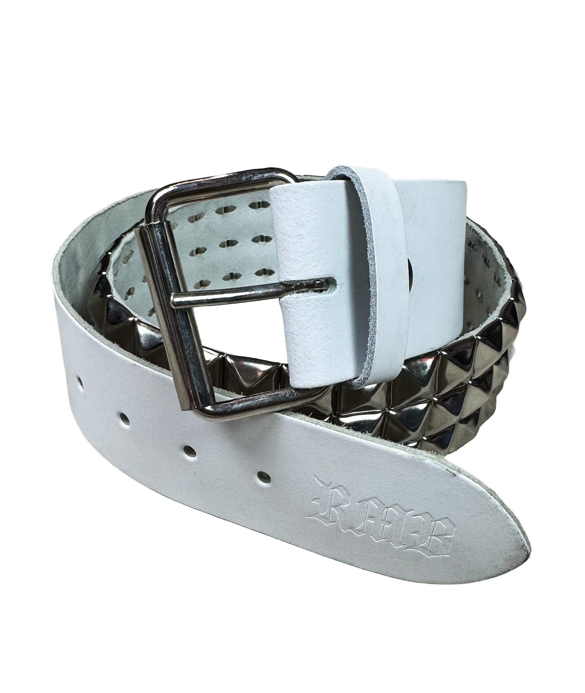 RMB - TRIPLE STUD BELT - WHITE | UNISEX