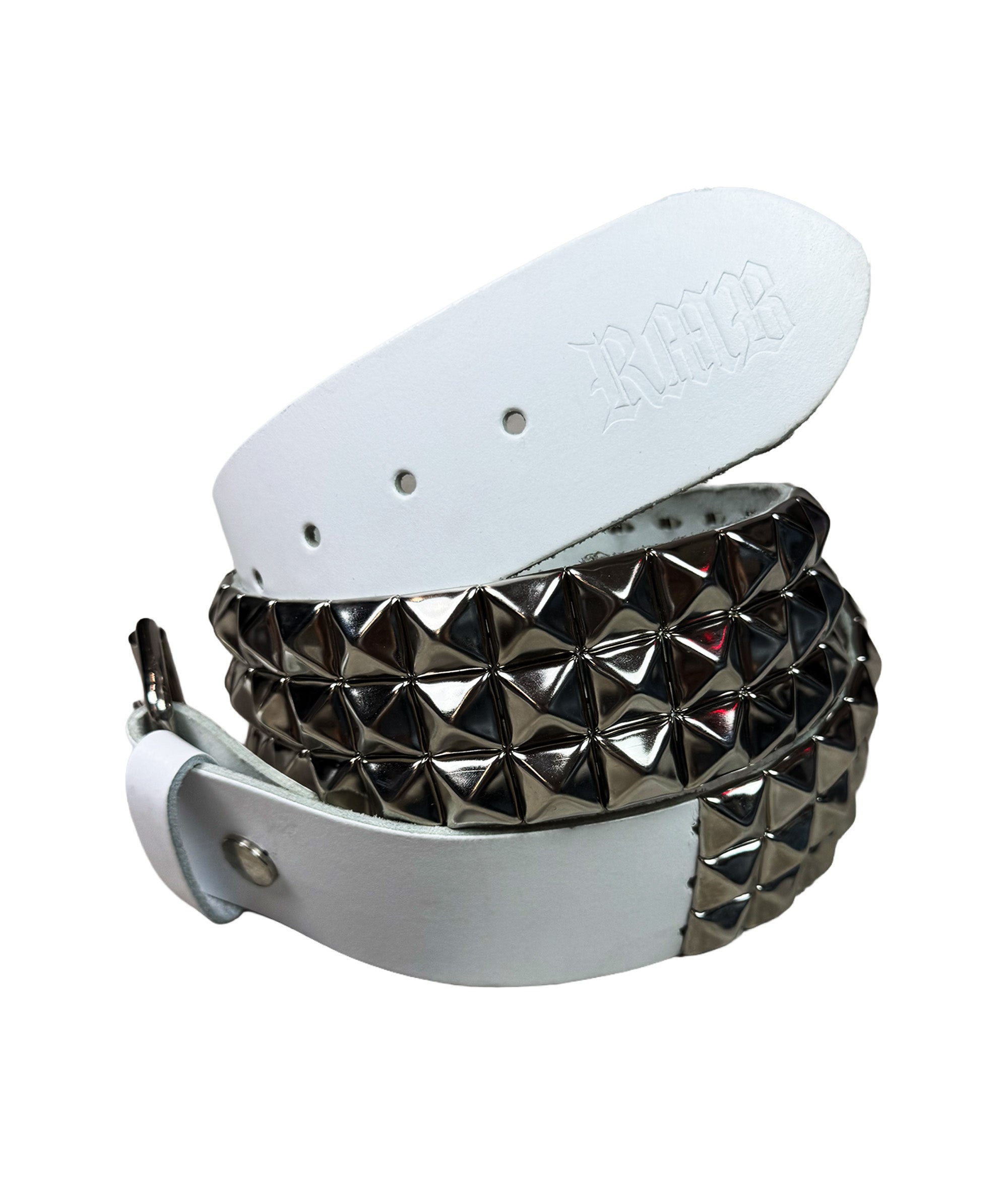 RMB - TRIPLE STUD BELT - WHITE | UNISEX