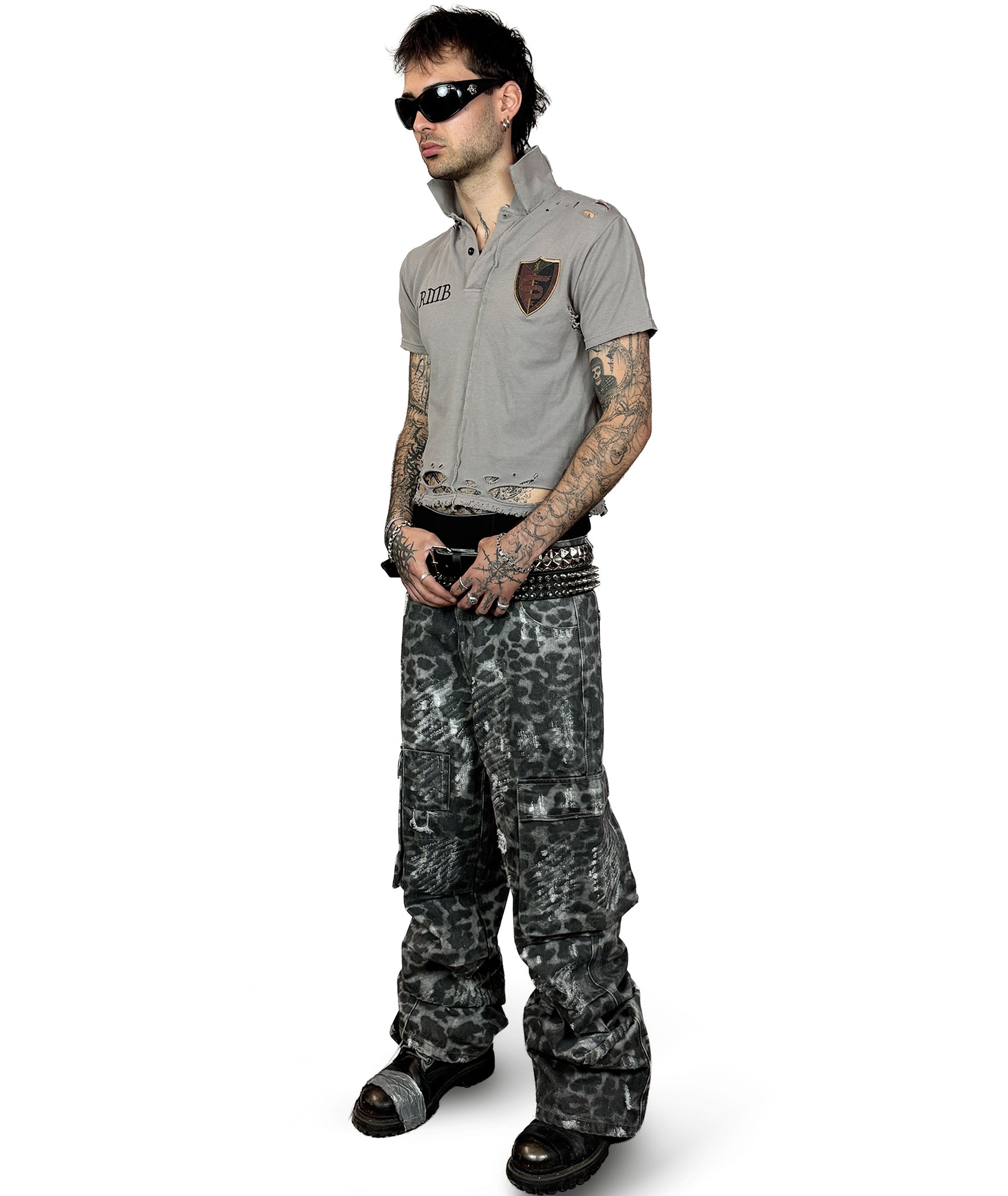 FLARED CHEETAH BIKER PANTS | UNISEX