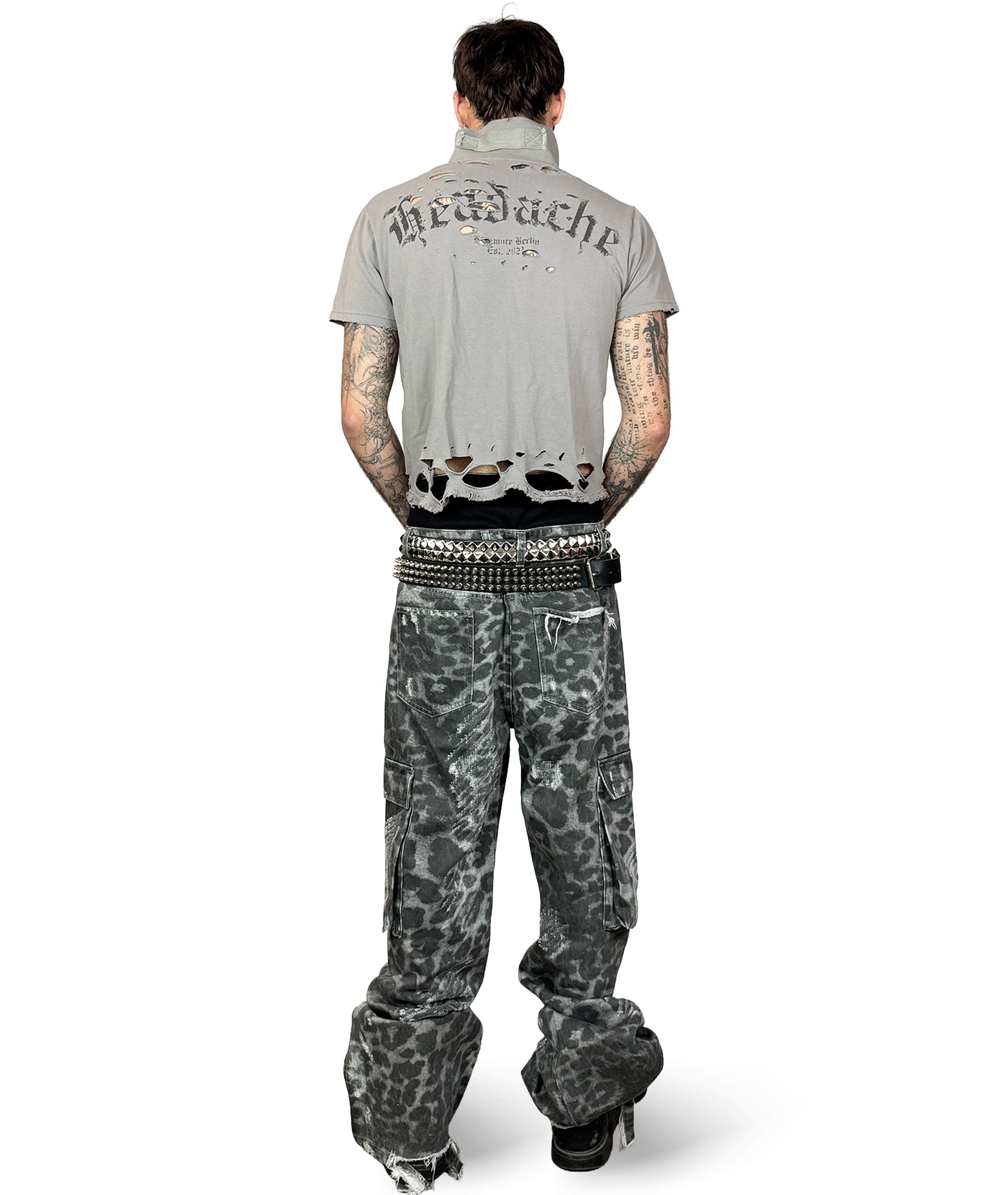 FLARED CHEETAH BIKER PANTS | UNISEX