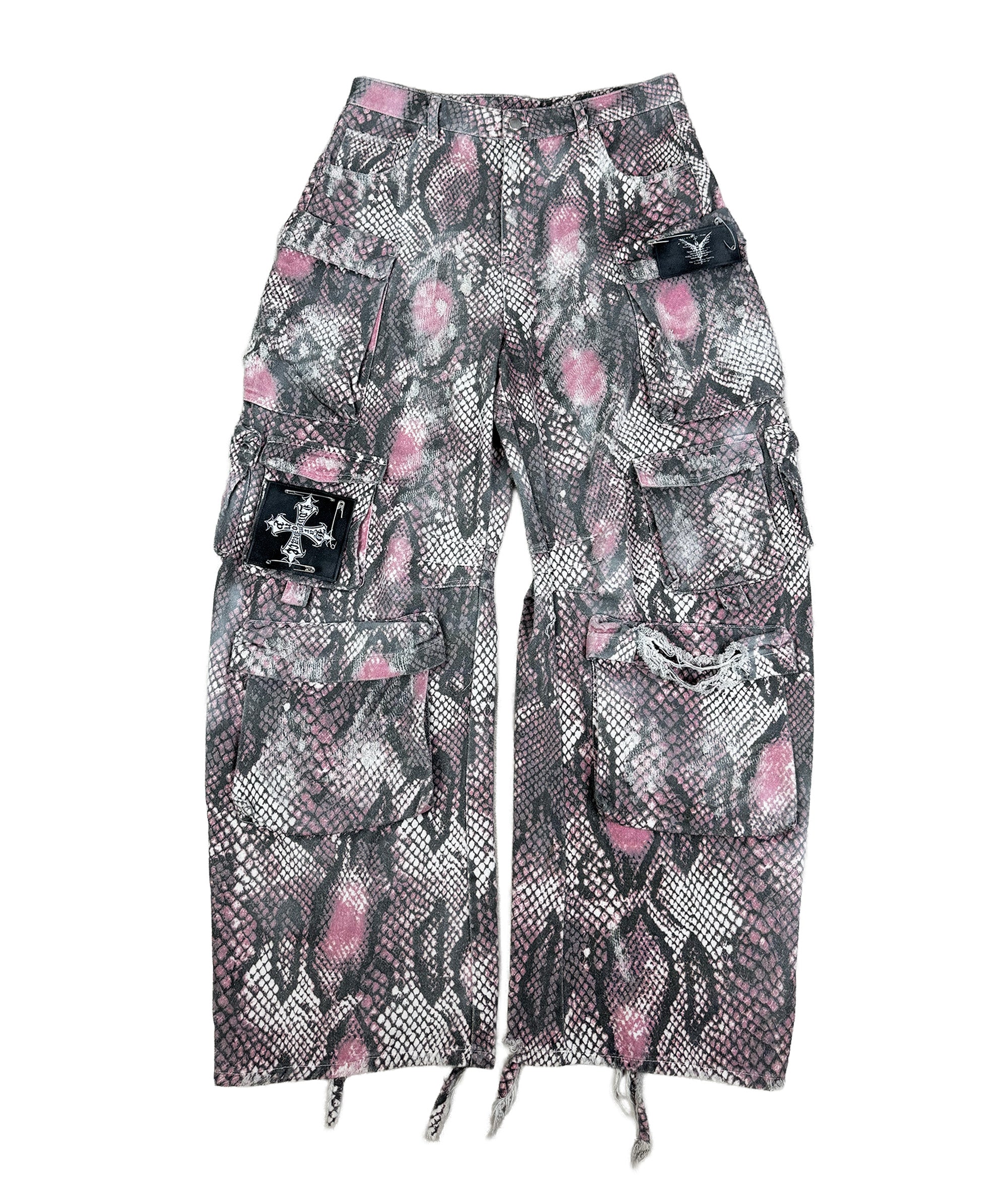 PINK PYTHON CARGO PANTS | UNISEX