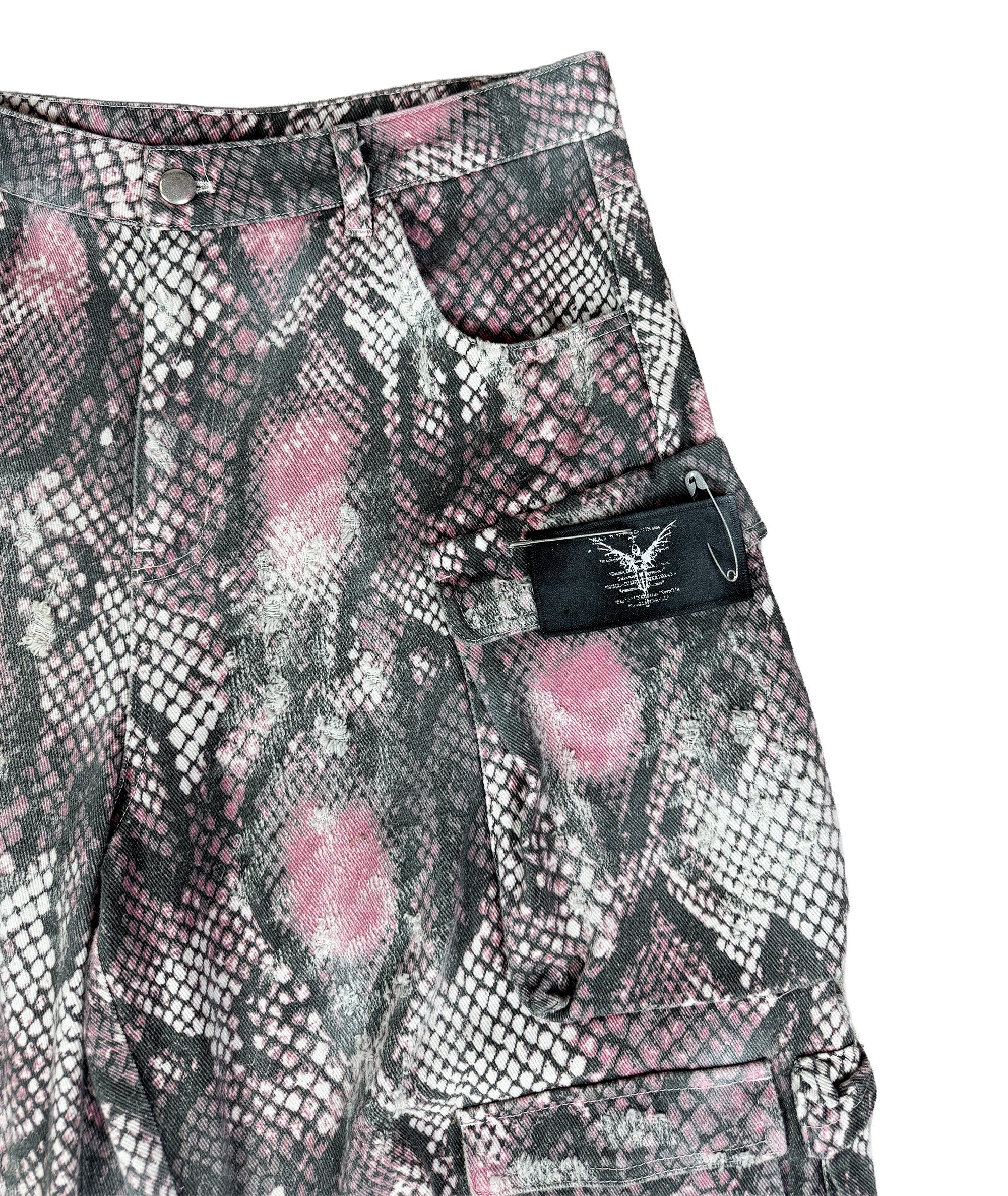 PINK PYTHON CARGO PANTS | UNISEX