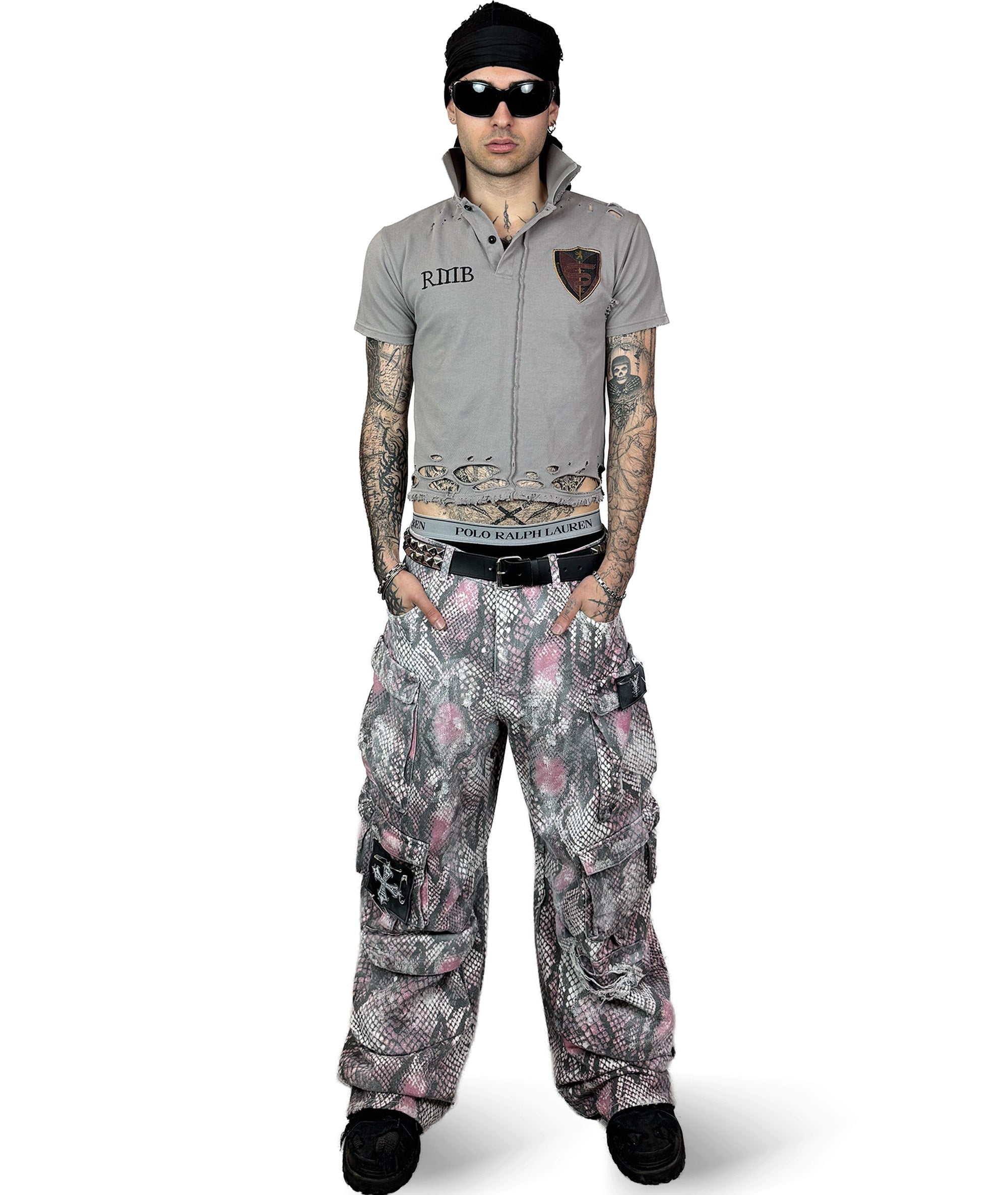 PINK PYTHON CARGO PANTS | UNISEX