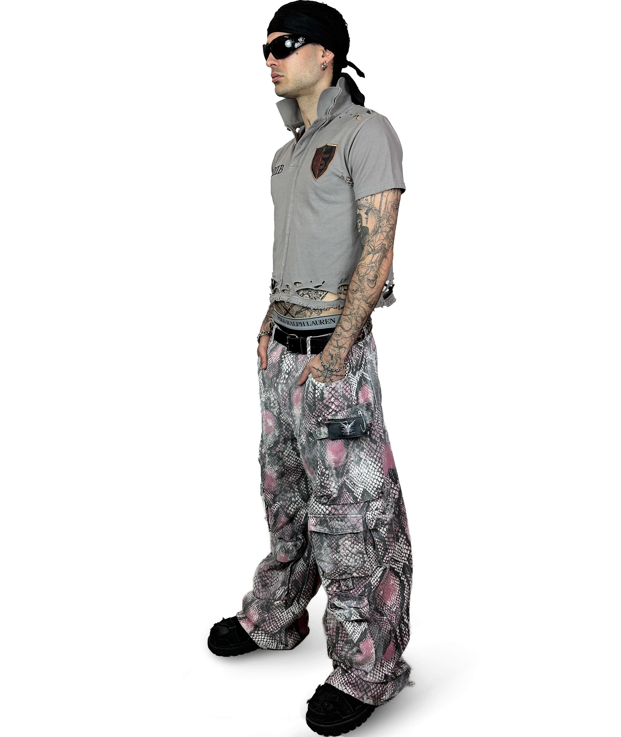 PINK PYTHON CARGO PANTS | UNISEX