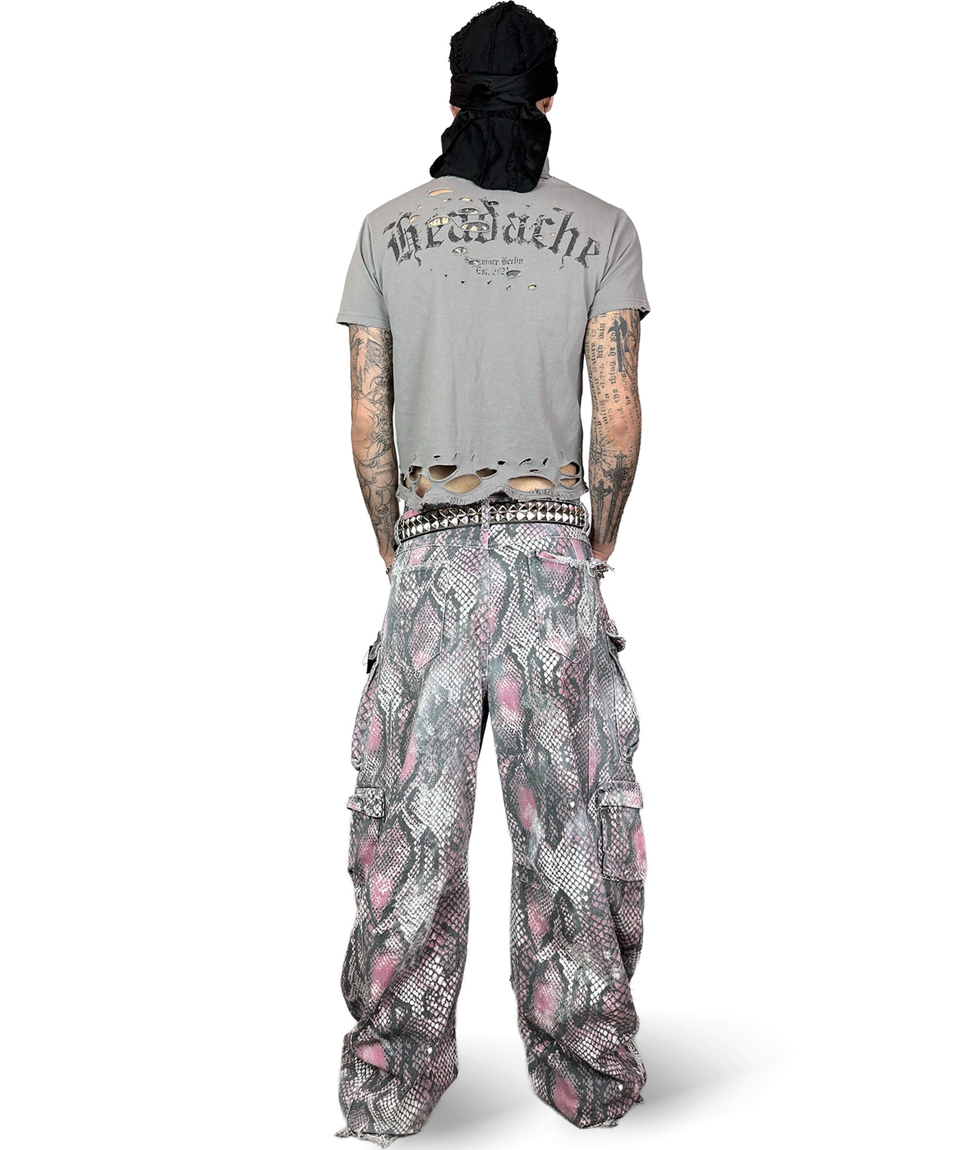 PINK PYTHON CARGO PANTS | UNISEX