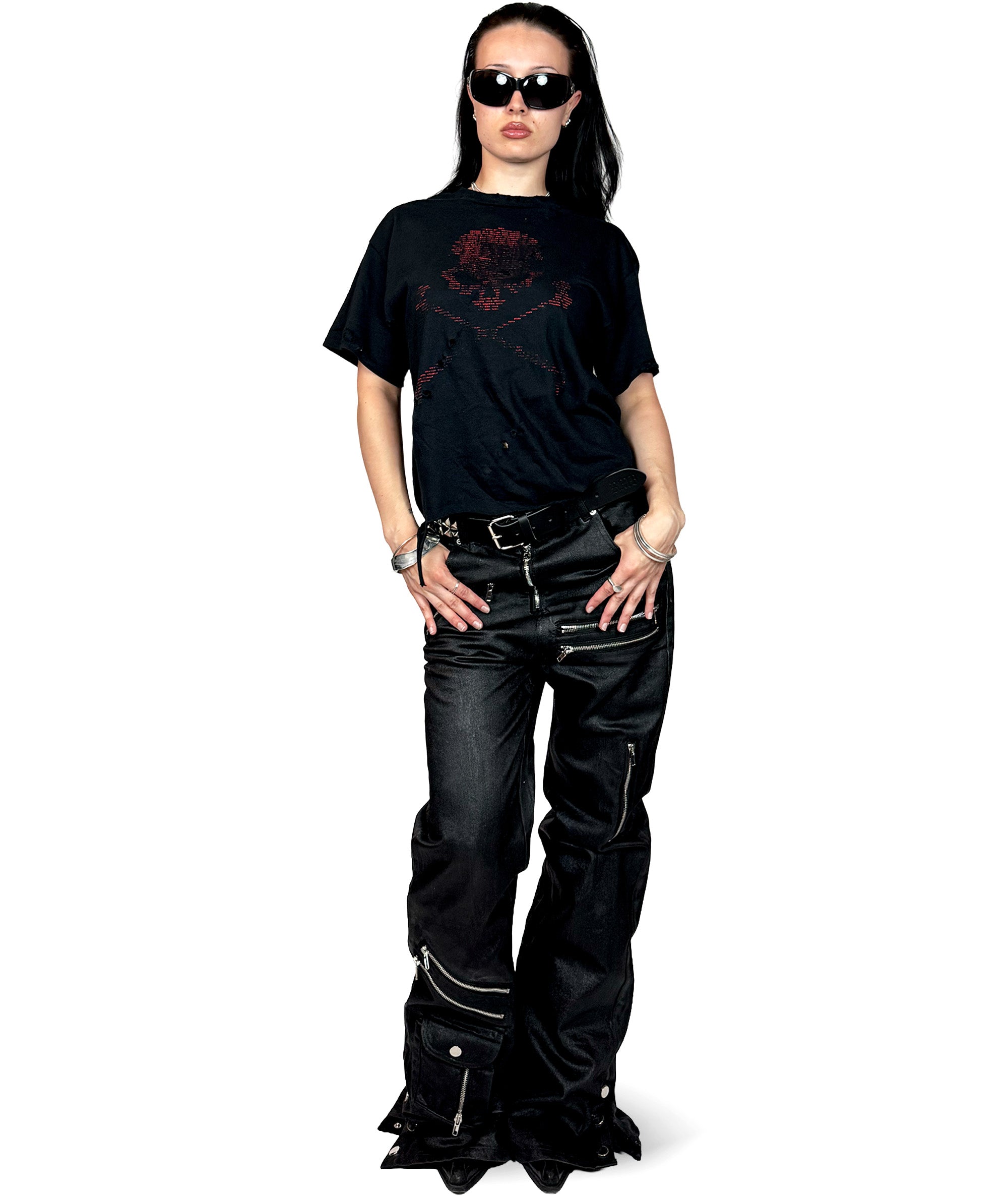 CONSUME MORE - DISTRESSED T-SHIRT | BLACK/RED UNISEX