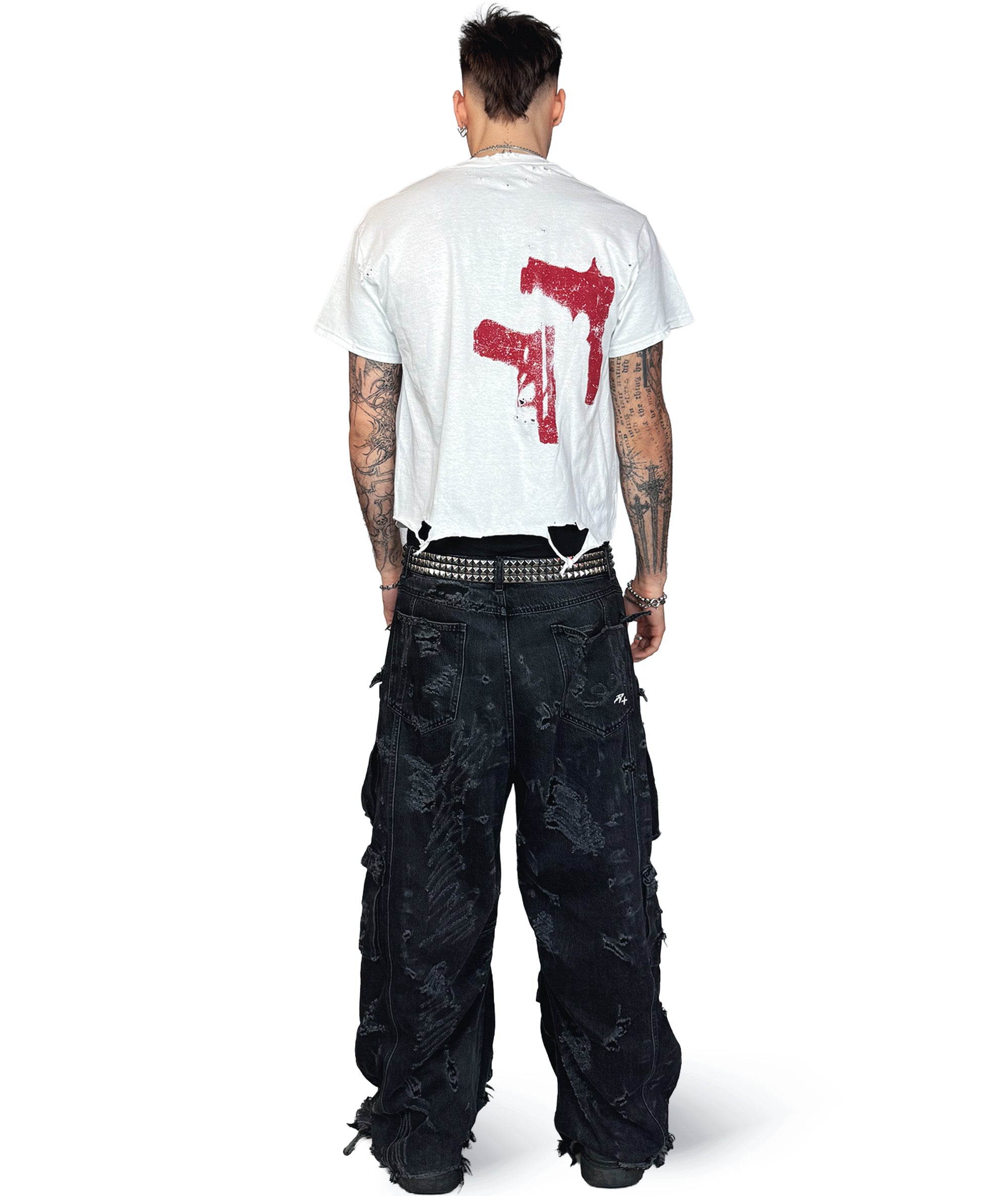 BARE KNUCKLE - DISTRESSED T-SHIRT | WHITE, UNISEX
