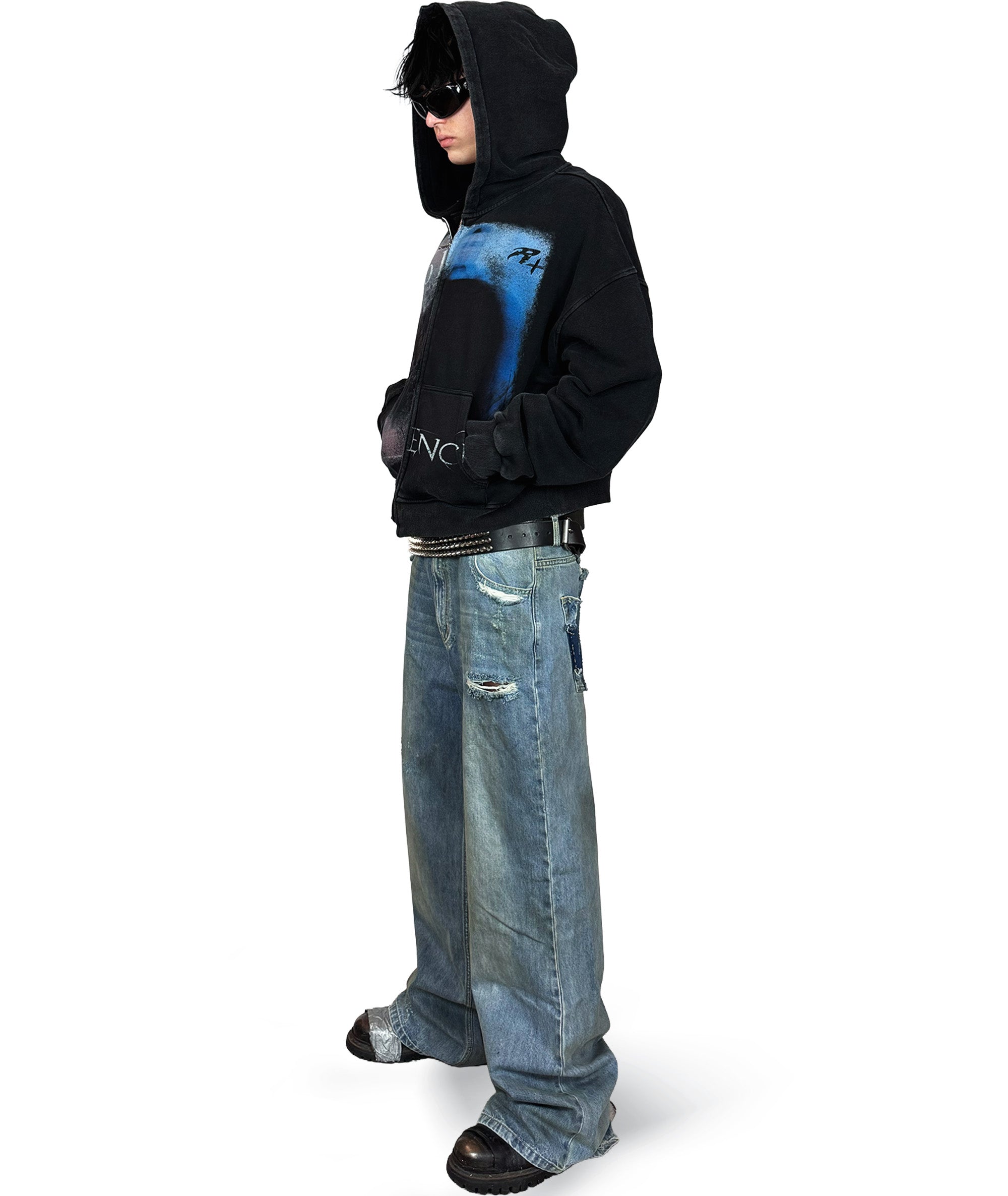 VIOLENCE - OVERSIZED ZIP-HOODIE (WASHED) | UNISEX