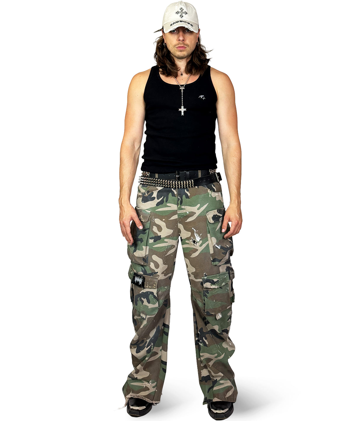 ENDBOSS - CAP - DISTRESSED, STONE WASHED - OFF WHITE