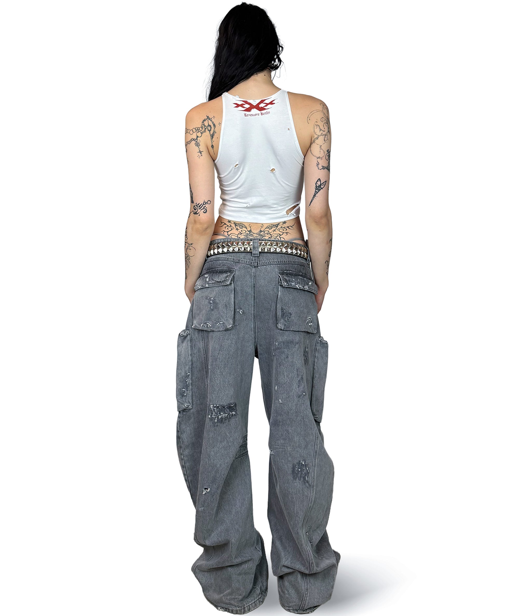 TRIPLE-X - DISTRESSED CROP TOP | UNISEX