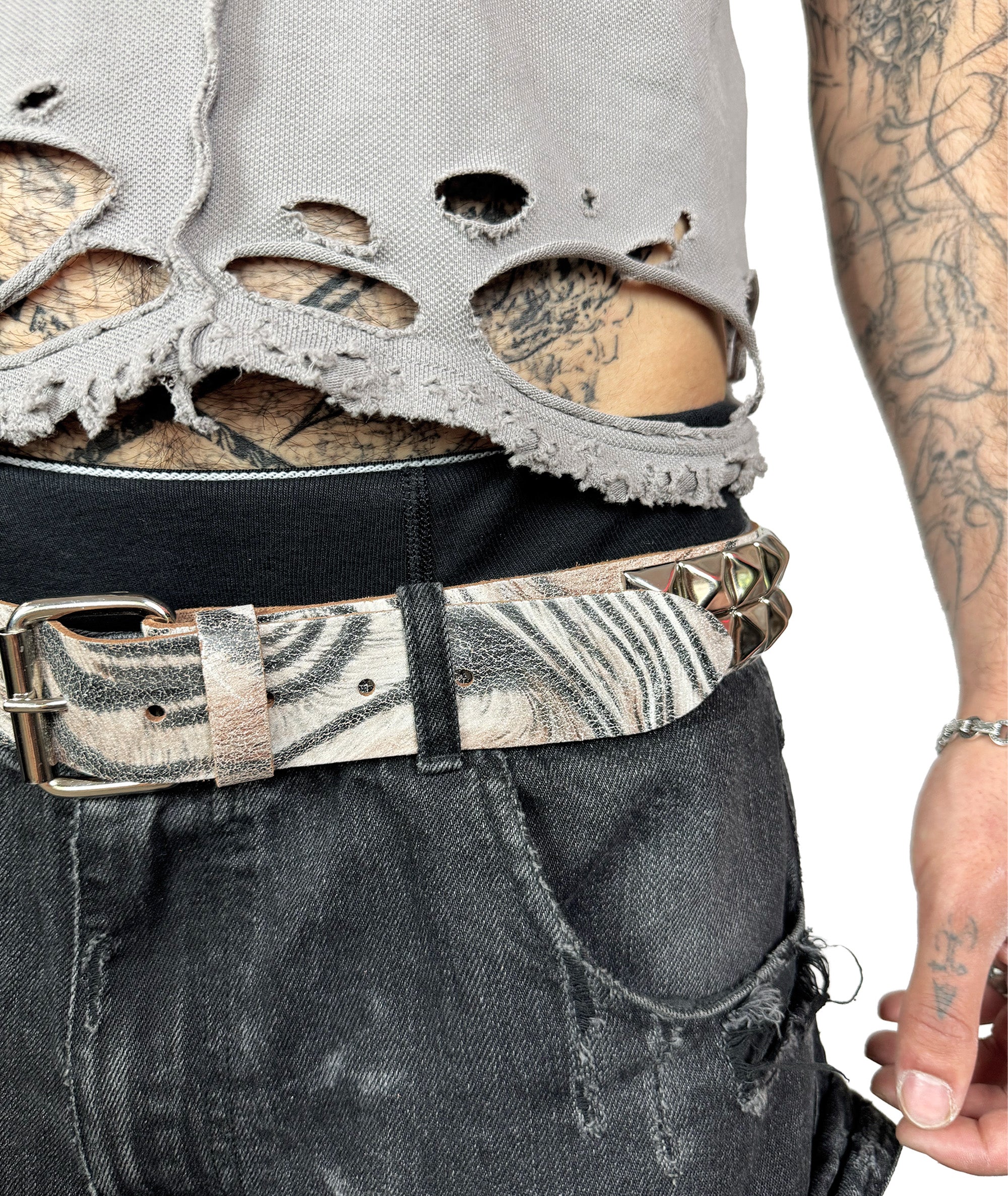 RMB - ZEBRA DOUBLE STUD BELT | UNISEX